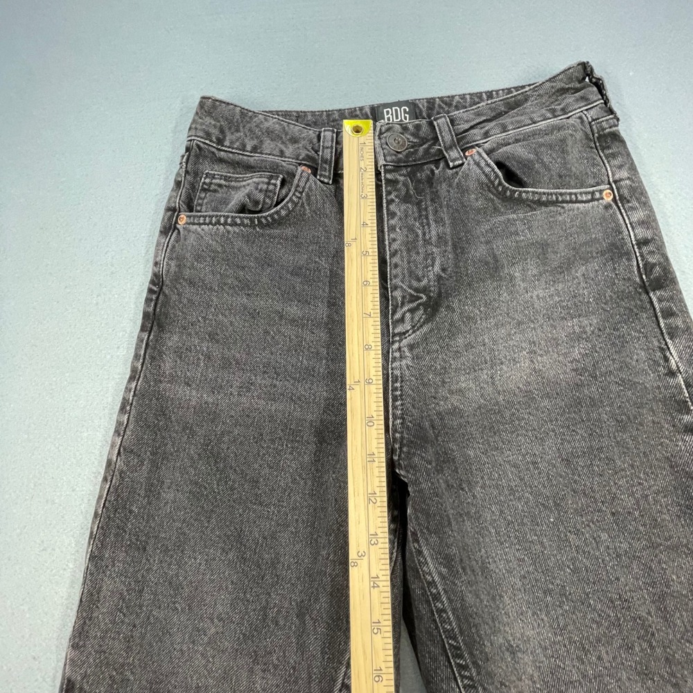 BDG Washed Black Mom Jeans Women W27 L32 High Rise Tapered Leg Cotton Denim - Picture 10 of 12